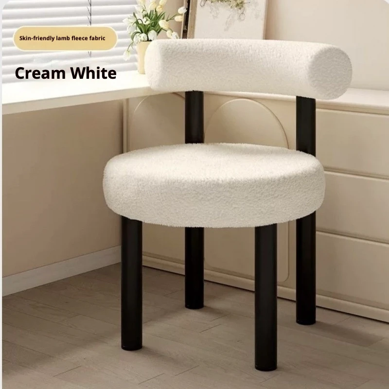 

Стильный табурет для макияжа в стиле Ins, стул для туалетного столика со спинкой, легкий люкс, простой дизайн