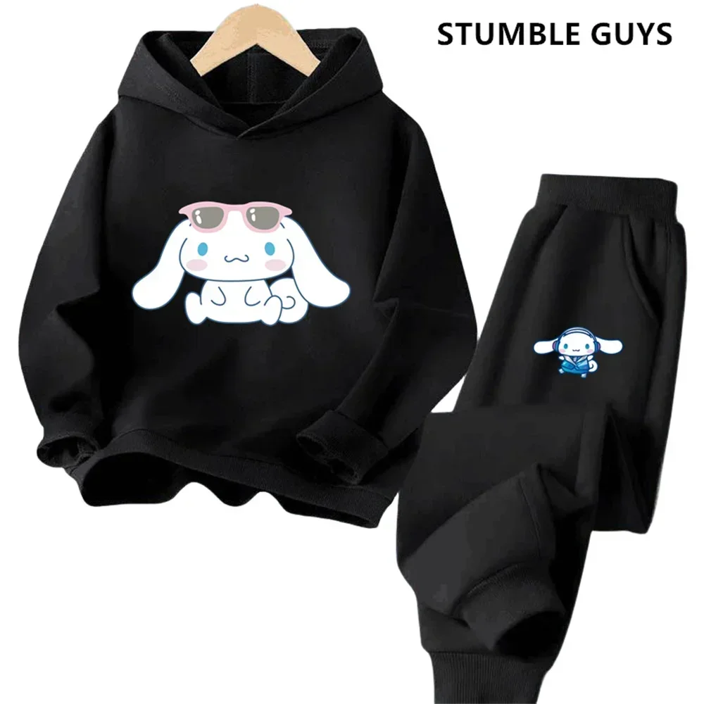 لطيف القرفة لفة طباعة الأطفال بدلة رياضية الخريف الفتيان والفتيات هوديي Sweatpants مجموعة الفتيات هدية عيد ميلاد