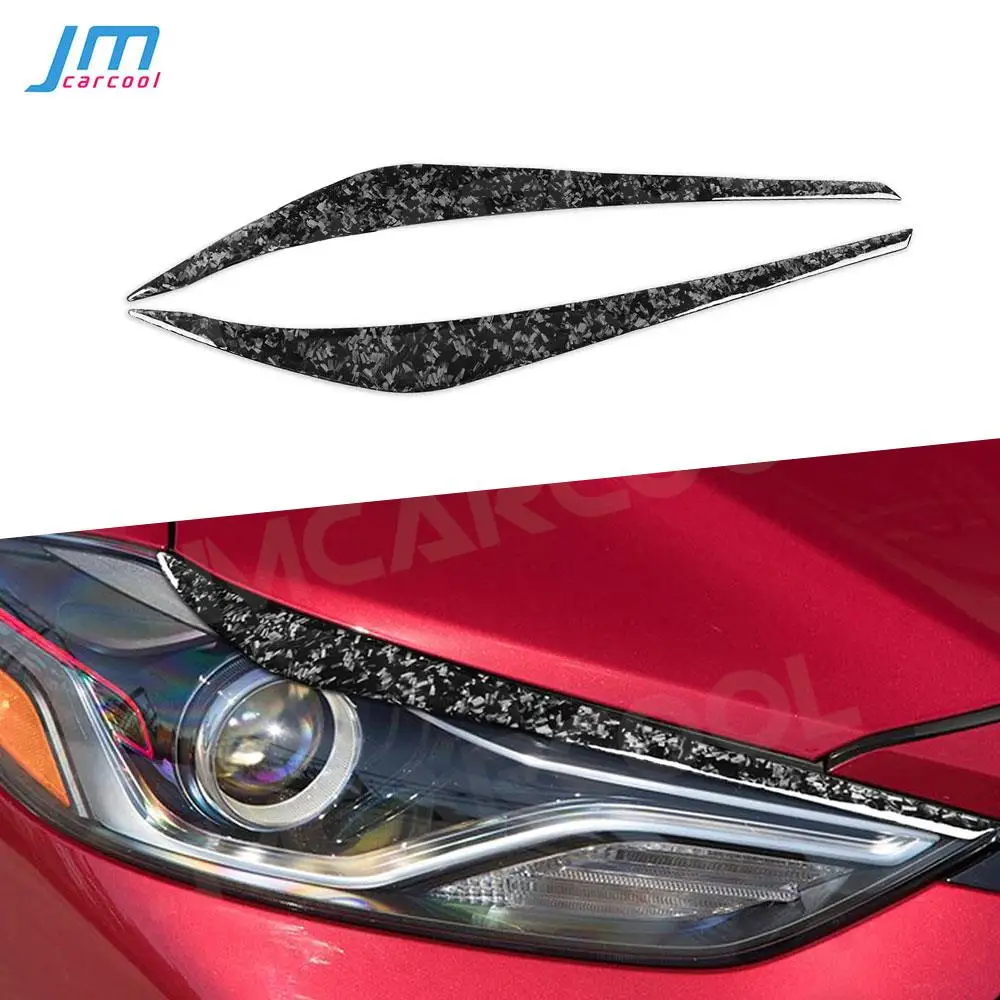 

Forged Carbon Fiber Eyebrow Headlight Covers Body Kits for Hyundai Elantra 2016 2017 2018 Front Bumper Eyelids Car Accessories