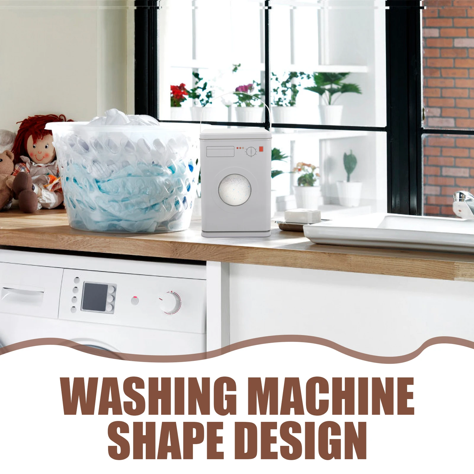 

Laundry Detergent Holder Large Capacity Metal Container Gray Dust Proof Portable Storage Bucket For Beads Powder Liquid