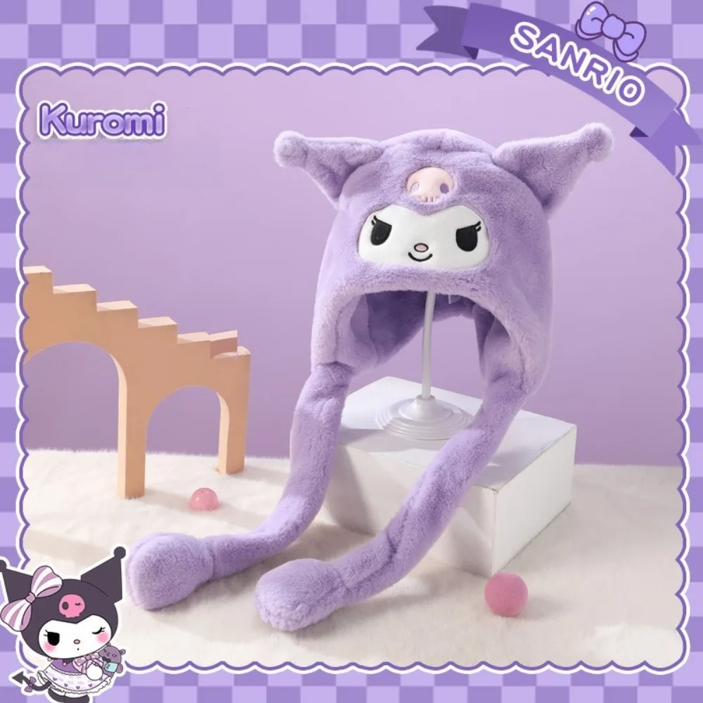 Sanrio Adult Hat Women's Fashion Autumn/Winter Cold Protection Warm Cartoon Cute Plush Korean Pneumatic Ear Cap