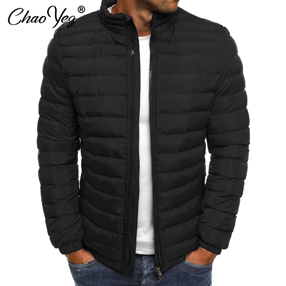 Men Jacket Autumn Zipper Coat Down Sports Jacket Casual Trendy Menswear Windproof Stand Collar Outwear Male Thin Cotton Tops New