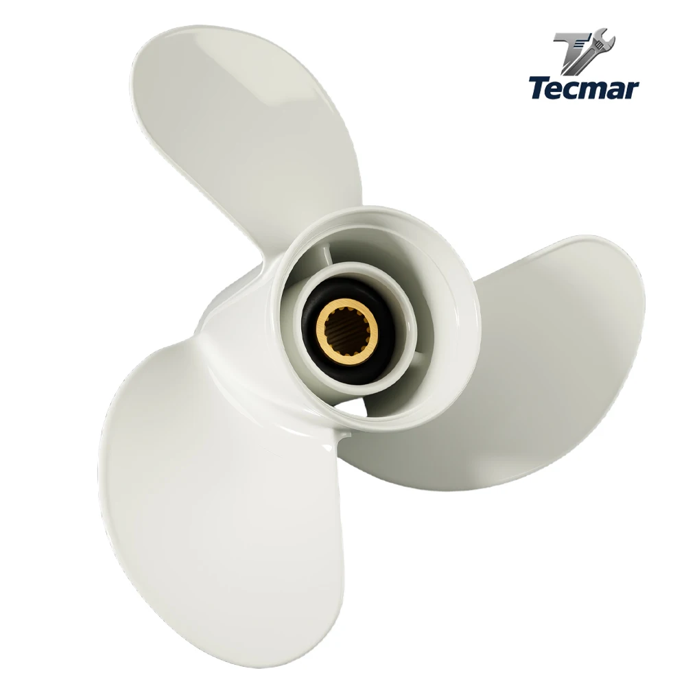 Boat Propeller 13 1/2x14 for Yamaha 50 60 70 75 80 85 90 100 115 130HP Outboard Engine Aluminum Alloy Screw 3 Blade 8 Spline 68V view 4