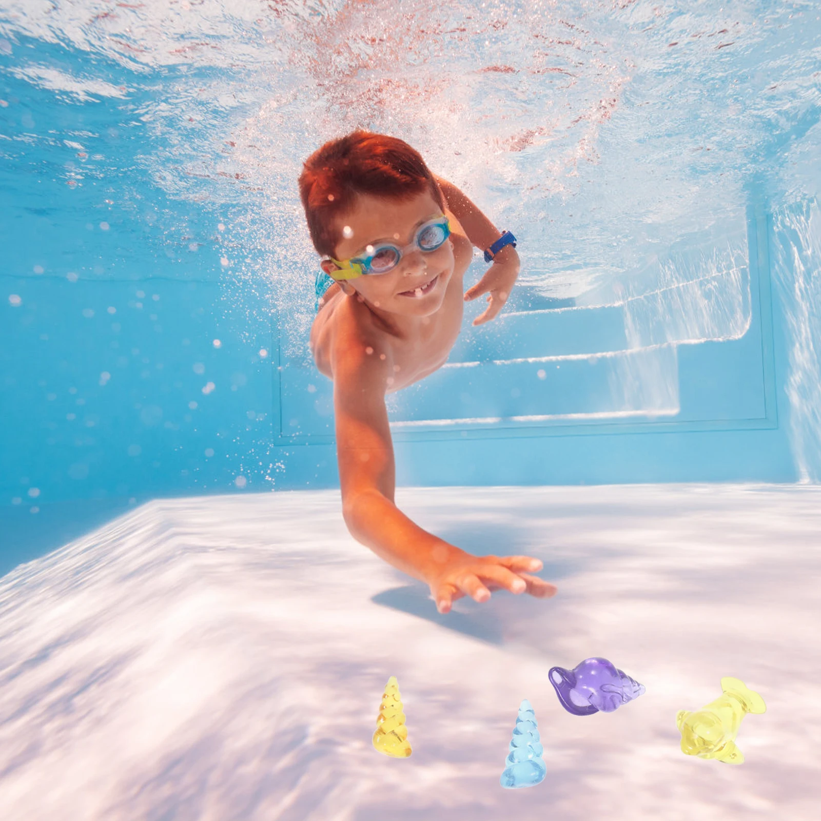 

16Pcs Diving Gemstone Pool Decorations Colorful Smooth ABS Material Treasure Hunting Fake Gems Pool Party for Kids