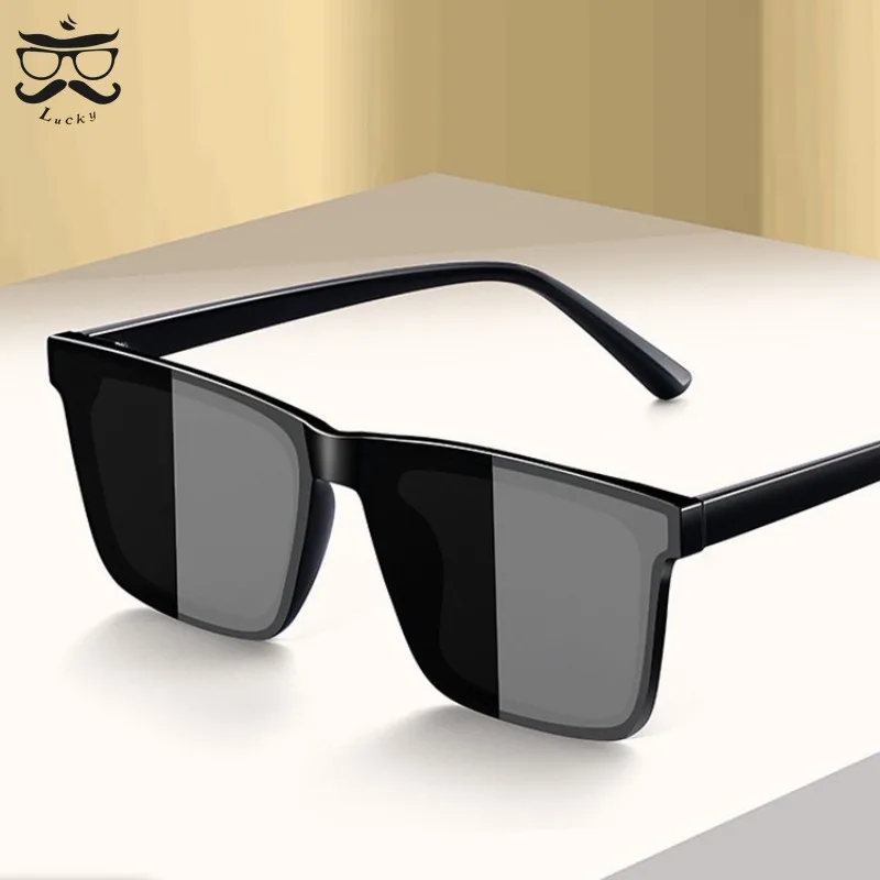 2024 New Simple Sunglasses for Men Driving Fishing Glasses for Women Square-framed Personality Slimming Shade Sunglasses