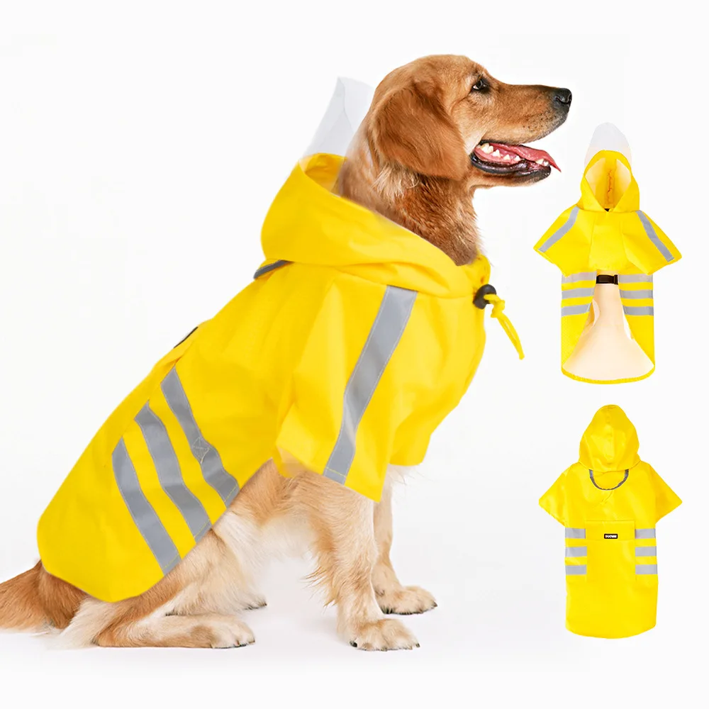 

Small And Medium-sized Dog Raincoat Waterproof Pet Cloak Reflective Strip Raincoat For Outdoor Use Cloak Dog Clothing Summer