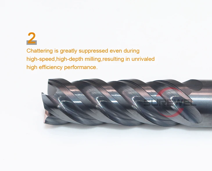 SUREWEL 4-schneidige Vollhartmetall-Fräser Bevorzugte Wahl für die Stahlbearbeitung 1mm 1,2mm 1,4mm 1,5mm 1,8mm 2mm 2,5mm 3mm 4mm – Detail 7