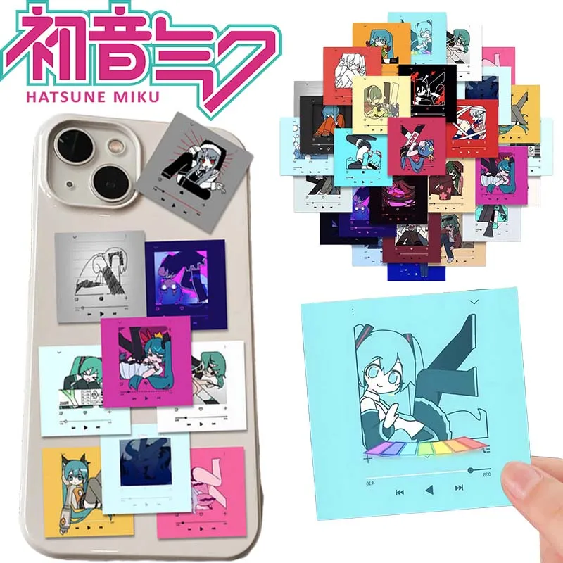 52pcs Hatsune Miku Music Sticker Cartoon Graffiti Decoration Skateboard Laptop Notebook Luggage Waterproof Decal Kawai Toys New