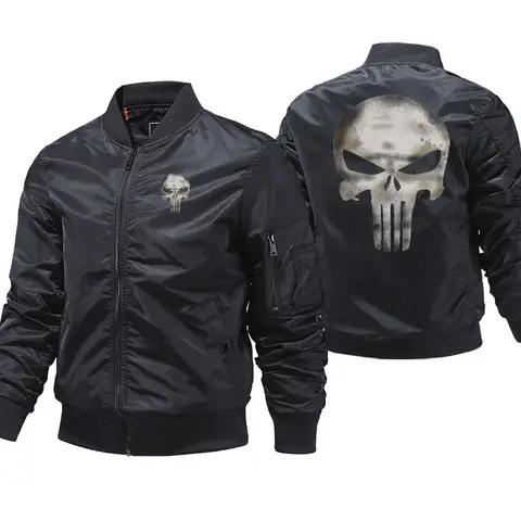 Fashion Skull LOOK Jacket Thick Bomber Jacket Mens Windproof Ma-1 Air Thick Pilot Jacket Baseball Zipper ceketler casacas Coats