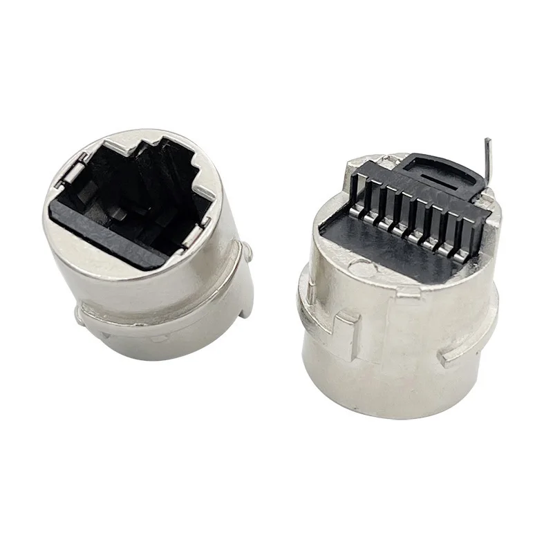 

3PCS Circular RJ45 waterproof connector with 8P8C shielded female connector and grounding wire angle