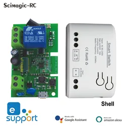 1CH Ewelink WIFI Smart Garage Door Controller Switch On Off Relay Module AC/DC7-32V 85-250V Voice Control Alexa Google Home