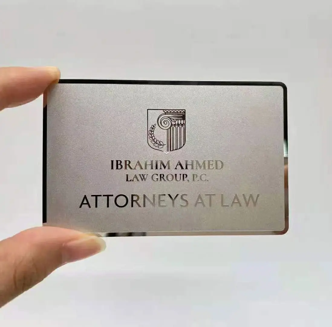 2025 Hot Design Luxury Mirror Finish Effect Metal Business Cards Printing