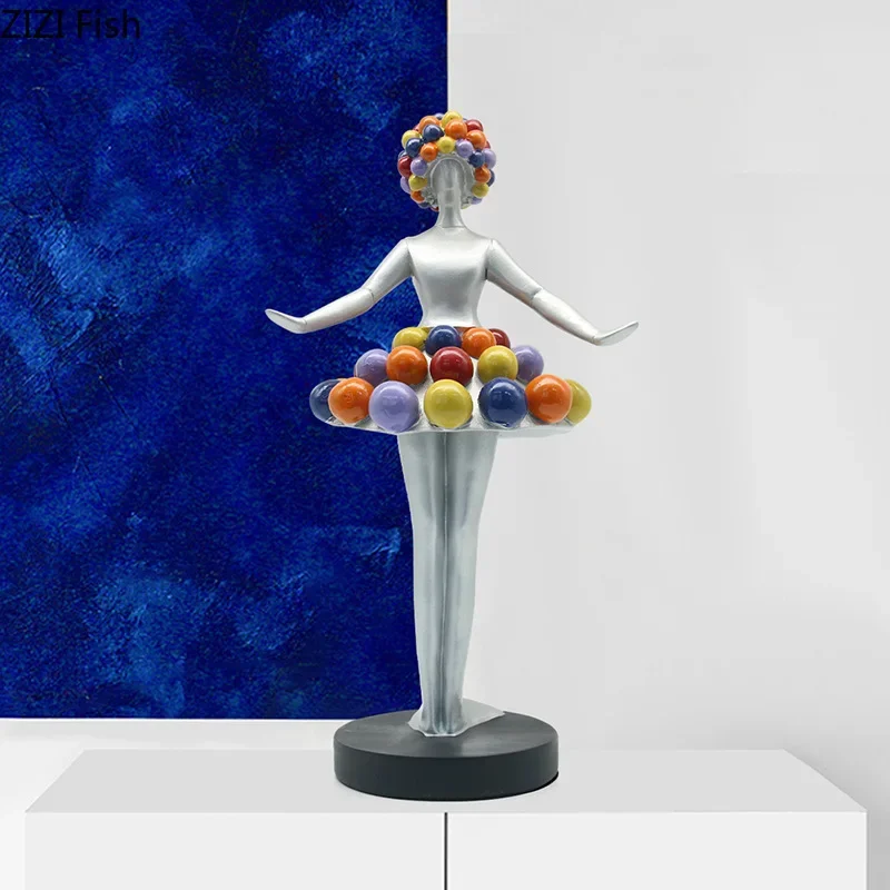 

Ballet Girl Sculpture Balloon Man Statue Resin Character Ornaments Ballet Dancer Decoration Crafts Figurines Miniatures