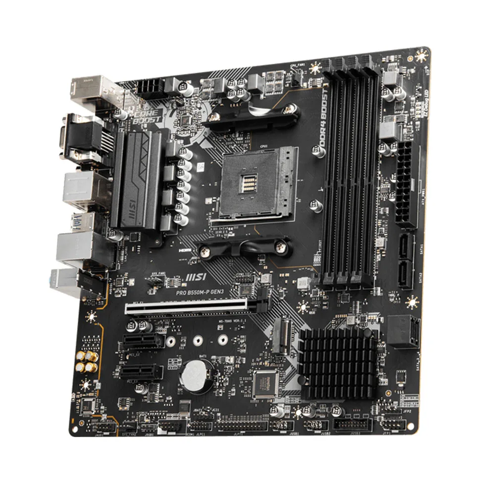 MSI PRO B550M-P GEN3 AMD Placa-mãe Gaming AM4 DDR4 M.2 Suporta CPU Ryzen R3 R5 R7 Série 5000 e 3000 Computador Desktop Placa-mãe