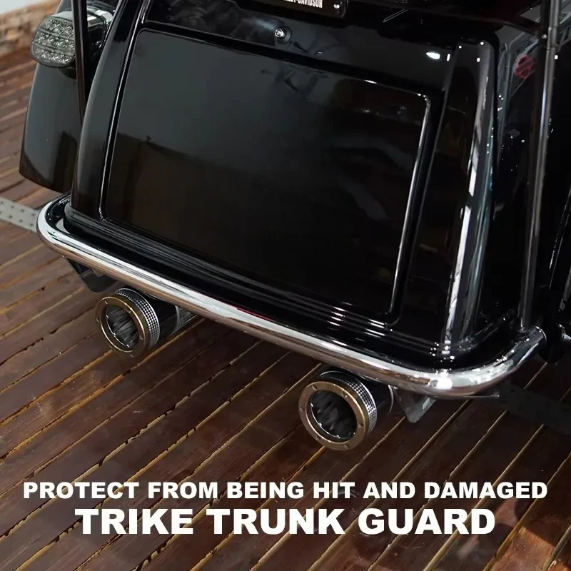 Keybear Rear Bumper 2009-later HD Tri-Glides Trunk Guard Trike Motorcycle Frame Body Parts Electroplated Tail Box Bumper