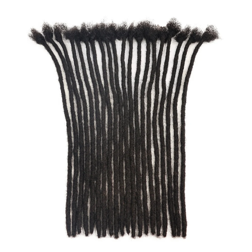 4-28Inch Dreadlock Extensions 100% Virgin Human Hair 0.6cm Width Full Handmade Hair Extensions 20 Strands For Crochet Braids