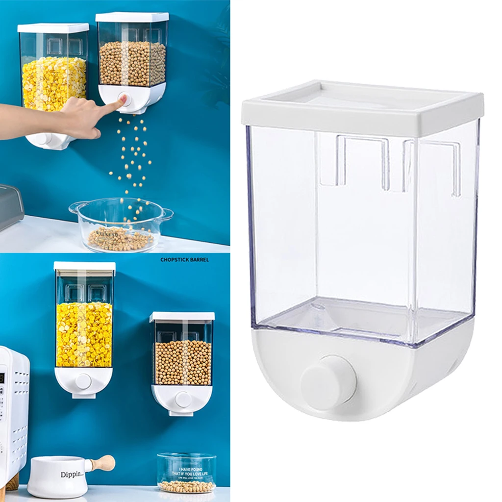 Wall Mount Dry Dispenser Cereal Dispenser- Grain Rice Container, 1000/1500ml