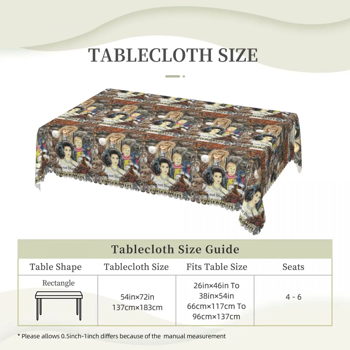 Labyrinth Top Sarah Ludo Goblins Inside Of The Labyrinth Ambrosius Customized Rectangular Tablecloth Table Cover for Table Cloth