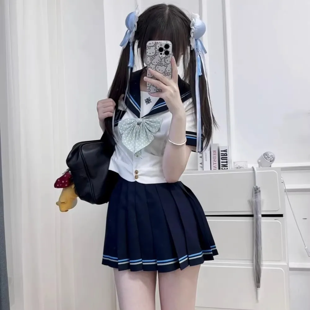 Uniformes du lycée japonais Fuku pour femmes, ensemble jupe, costumes de marin, vêtements d'étudiant, tenue de marin pour filles, Seifuku coréen