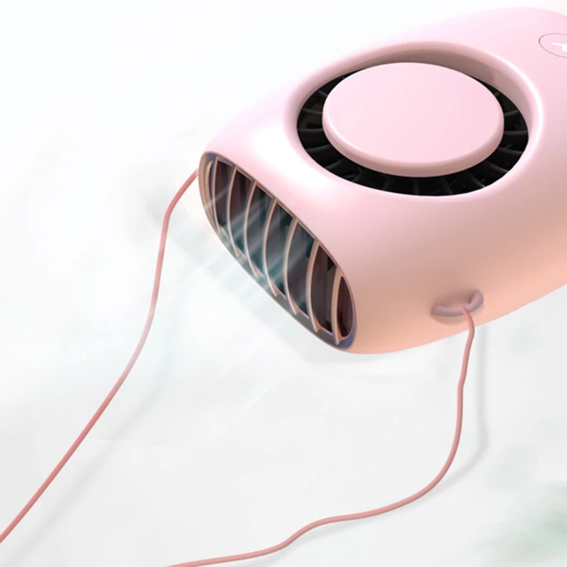 D0AB Hängender Halsventilator, persönlicher Halsketten-Luftkühler, wiederaufladbarer Mini-USB-Ventilator mit Umhängeband für