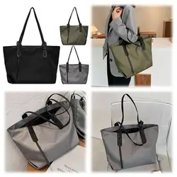 Underarm Bag for Women Nylon Large Capacity Satchel Purse with Zipper Hobo Bag Solid Color for Work Travel Shopping Shopper Bag