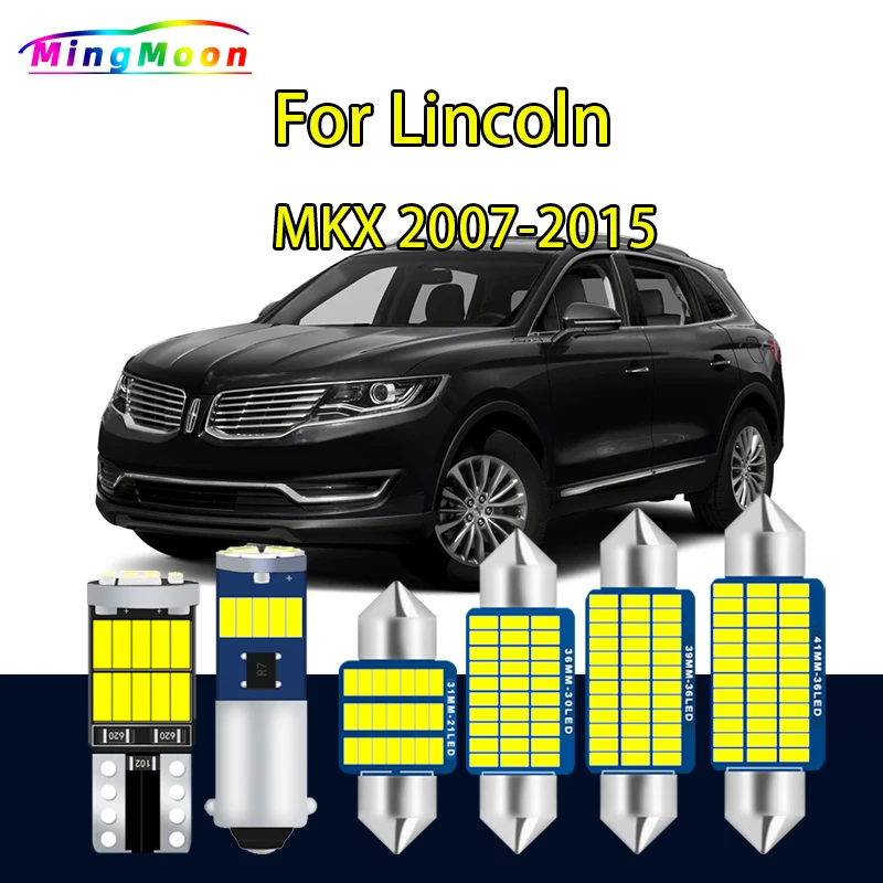 12 Uds Canbus vehículo LED Interior parasol luz Kit de bombillas de coche para Lincoln MKX 2007-2012 2013 2014 2015 lámpara de techo de lectura para maletero