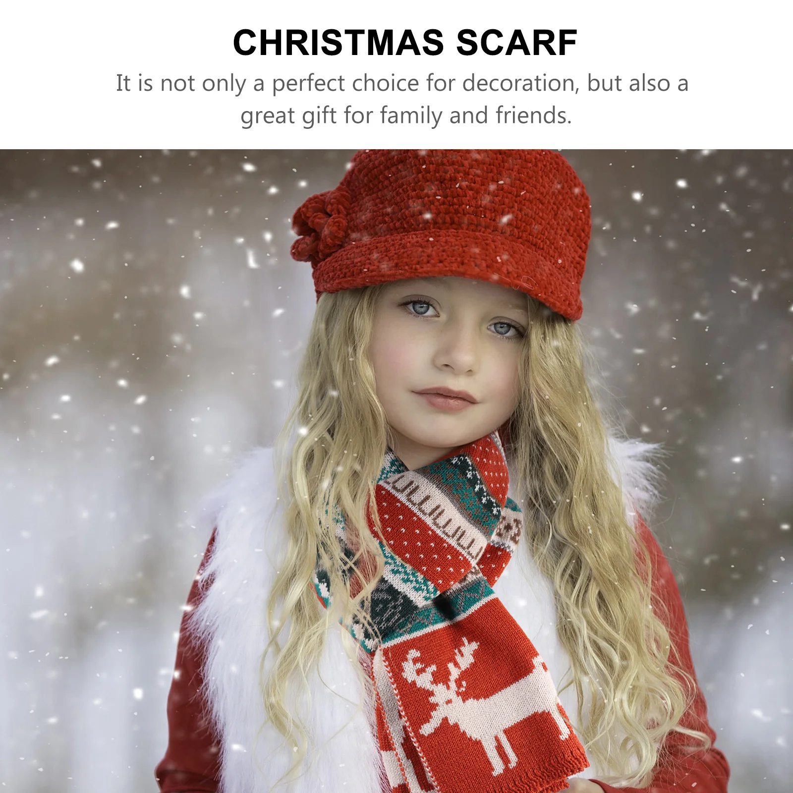 الشتاء وشاح لينة الدافئة الغزلان نمط شال التفاف عيد الميلاد وشاح للرقبة هدية عيد الميلاد لشال عيد الميلاد زي