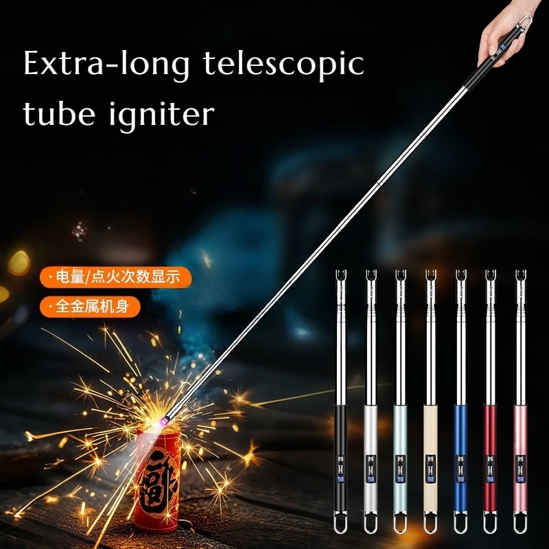 NEW High Quality Extra-long Telescopic Tube Igniter Battery Charge Times USB Charging Arc Pulse Lighter Cigarette Accessories