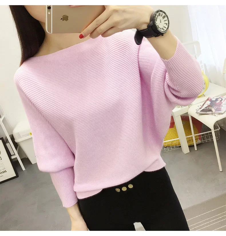 

2024 New Women's Coarse Wool Sweater Warm Spring Autumn Winter Casual Sleeved Pullover