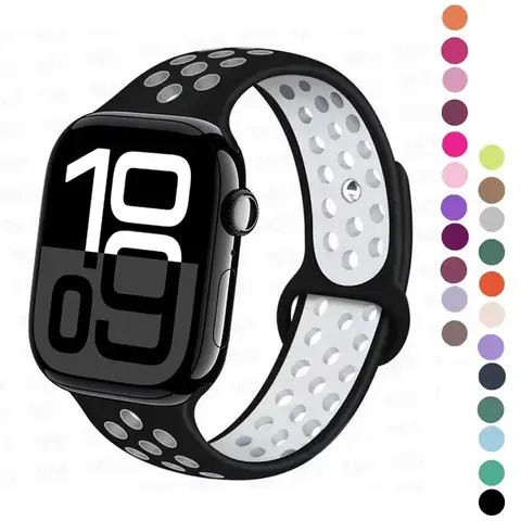 Apple Watch 밴드 용 스포츠 스트랩 42mm 44mm 45mm 울트라 49mm 40mm/41mm 실리콘 팔찌 correa iWatch 시리즈 10 8 7 6 4 5 3 9 SE