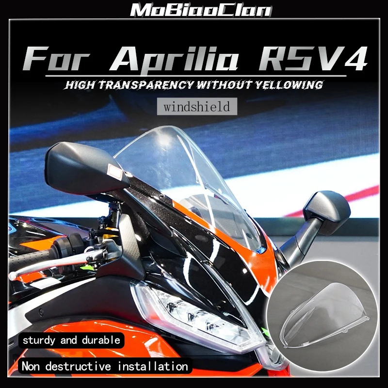 

For Aprilia RSV 4 RSV4 R RSV4R RS4 2022 2023 2024 Windshield Windscreens Screen Wind Deflectors Motorcycle Accessories ﻿