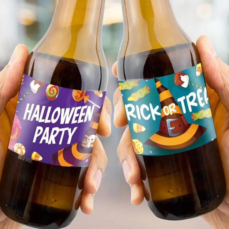 Waterfles Wikkel Rond Stickers Halloween Waterfles Wikkel Rond Labels Feestelijke Sfeer Decoratie Tool Voor Werkgebied
