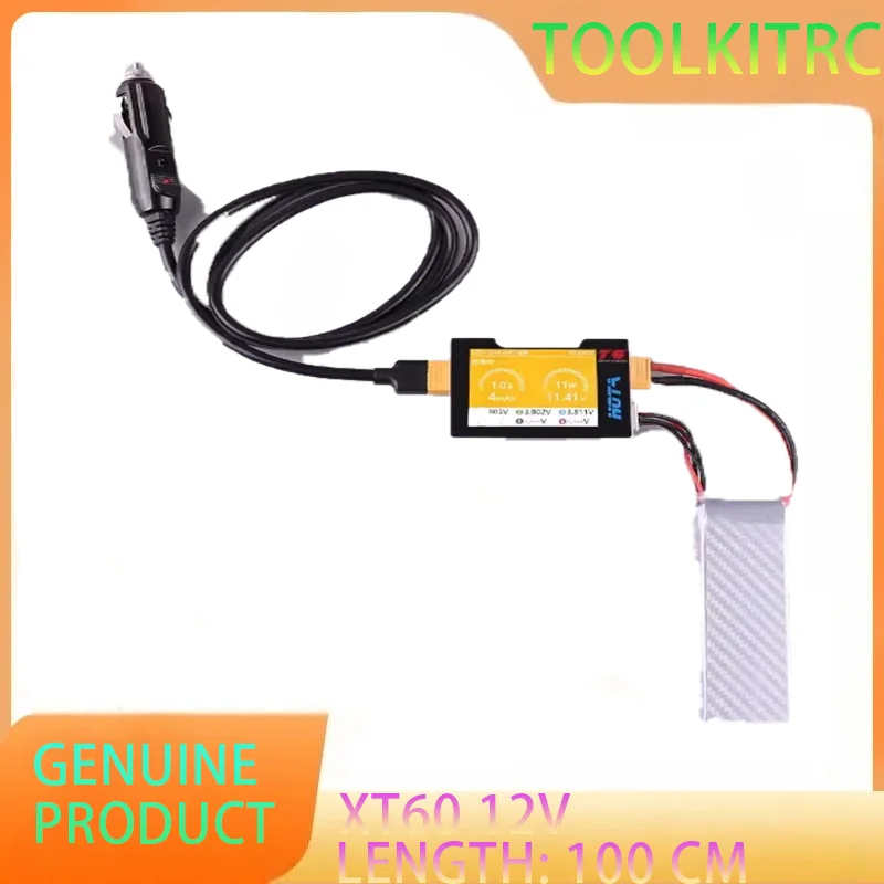 

Toolkitrc Car Charging Cable Converting to XT60 Female Lithium Charger for RC Car Adapter Cable DIY Parts
