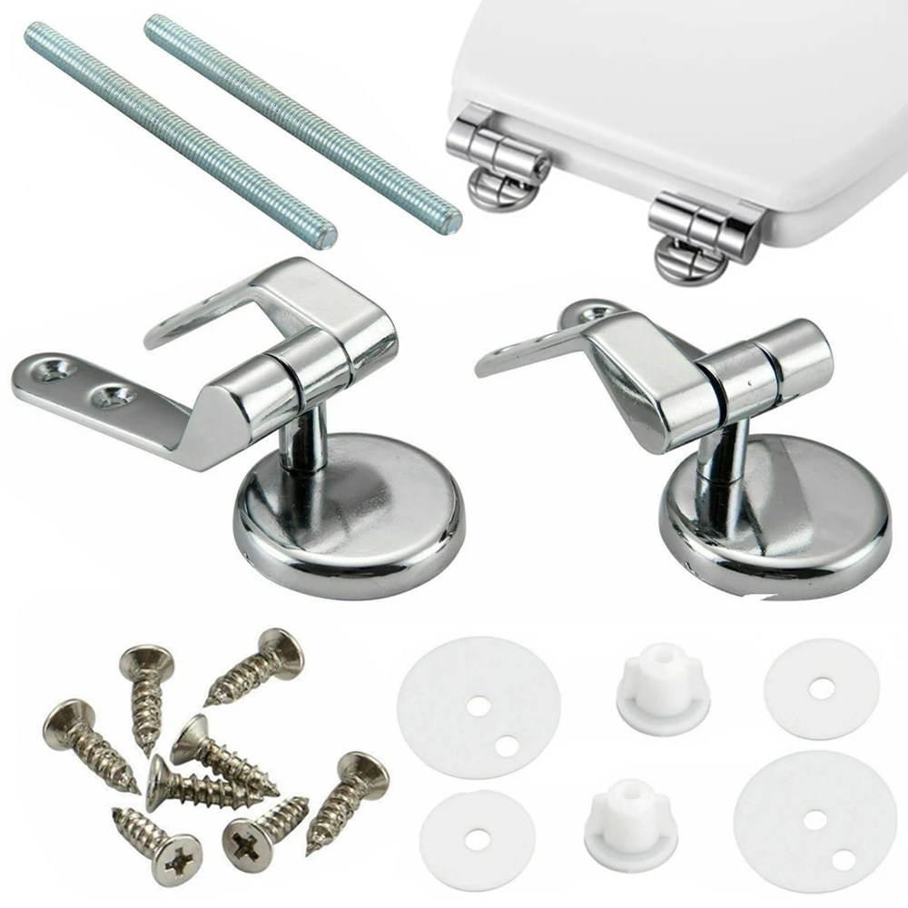 Replacement with Mounting Screws Repair Tools Gasket WC Bathroom Hardware Toilet Seat Bolts Fasteners Kits Toilet Seat Hinges