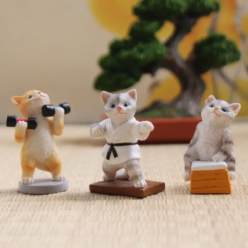 Japanese Style Cat Desktop Ornaments Resin Simulation Puppies Living Room Cartoon Cute Animal Ornament Home Decoration