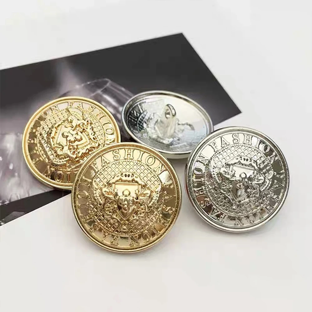 10 Pieces/set Fashion Double Lion Shield Metal Buttons Elegant Suit Coat Shirt Buttons Decorative Buttons Sewing Accessories