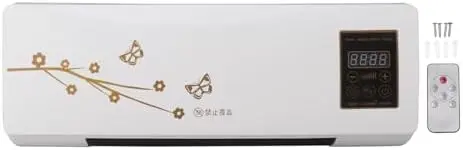 Air Conditioner and Heater, Wall Mounted Air Conditioner Heating Use, Air Conditioning Hot Fan Household Wall Hanging Air Conditioner with Remote Control (US Plug)