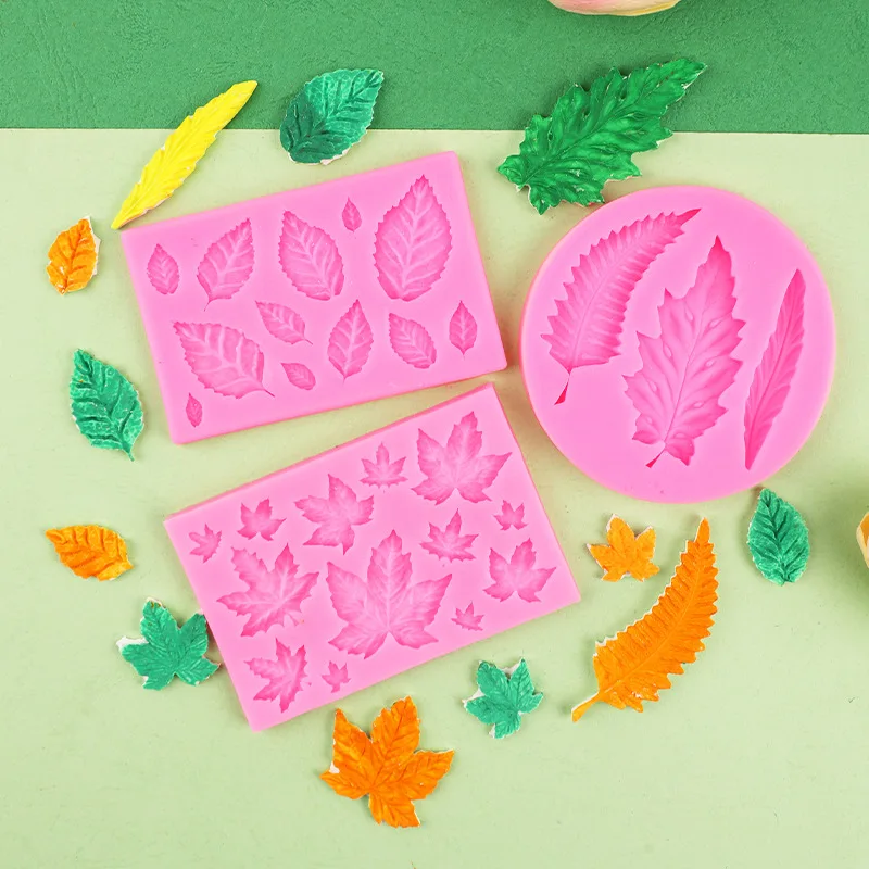 Maple Leaf Silicone Mold Set for DIY Cake Decorations Leaf Collection Mold Non-Stick for Resin Clay Chocolate&Soap Making
