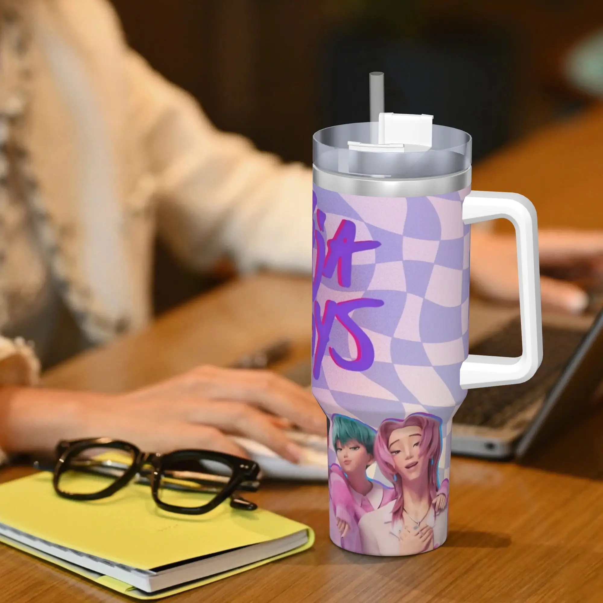 Stainless Steel Tumbler Saja Boys - K-POP DEMON HUNTERS Thermal Cups  Keep Heat Cold Drink Mugs Cup Driving Printed Water Bottle