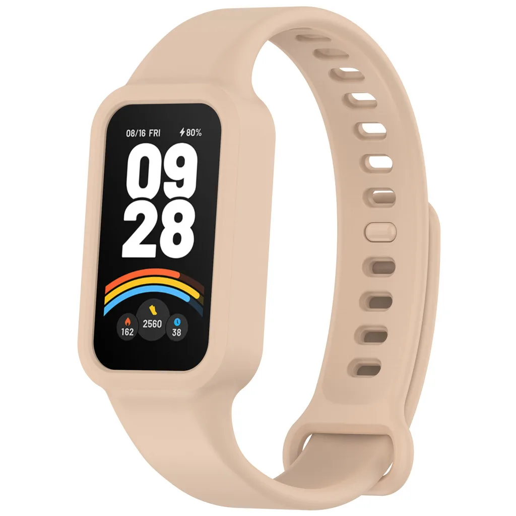 สายรัดซิลิโคนสําหรับ Redmi band 3 Xiaomi Smart Band 9 Active กันน้ํากีฬาสมาร์ทวอท์ชสายรัดข้อมือแฟชั่น