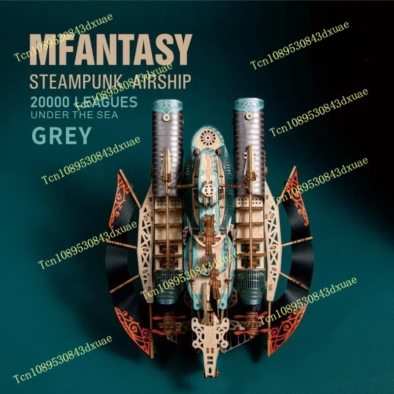 

Steampunk Fantasy Airship 3D Wooden Puzzle Model Building Kits Submarine Handicraft Masterpiece DIY Assembly Toy