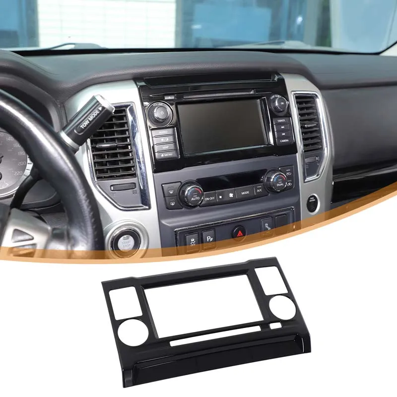 日産タイタン-2016-2019-車のインテリアセンターコントロール装飾フレーム車のセンターコントロールナビゲーション装飾フレーム-abs