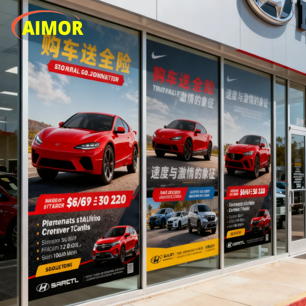 

AIMOR Customized one-way perspective privacy film window film decoration sticker glass advertising print image printing logo