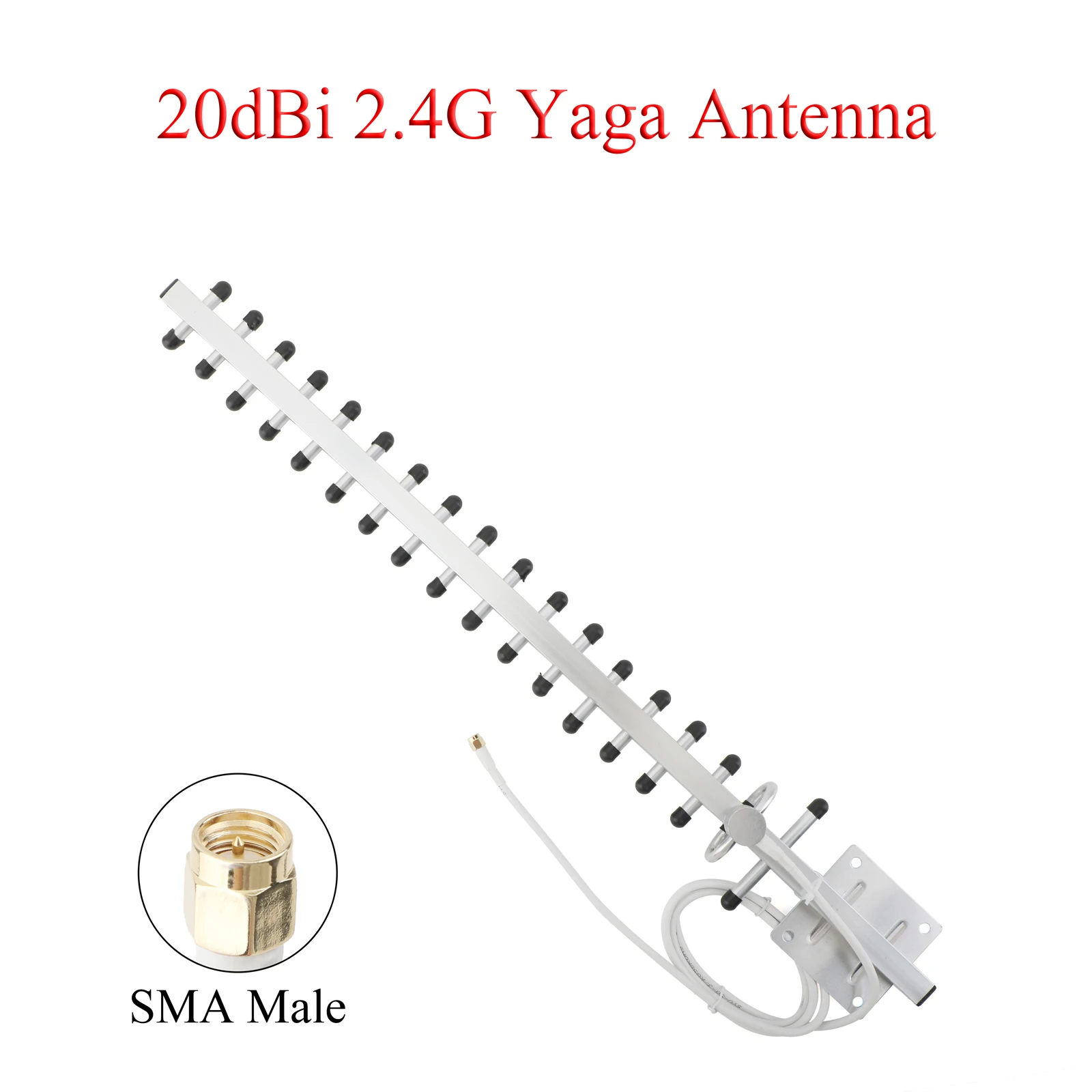 

1PCS 20dBi 2.4G Yagi Antenna 2400-2500MHz SMA Male External Outdoor Antenna For GSM UMTS LTE Mobile Signal Booster Repeater