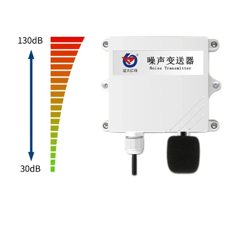 Environmental Noise Online Meter Noise Sensor Transmitter Decibel Detector 30-120DB Sound Level Tester RS485 4-20mA 0-5V 0-10V