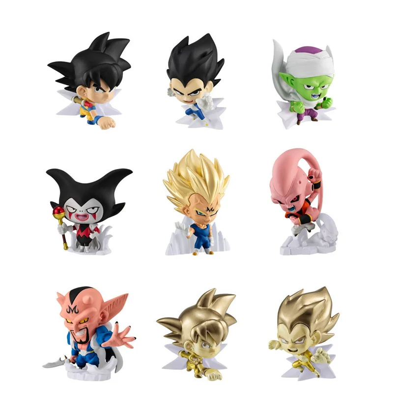 

Bandai Shokugan Original 9Pcs ベジータ ドラゴンボール Anime Figure Toys For Kids Gift Collectible Model Ornaments