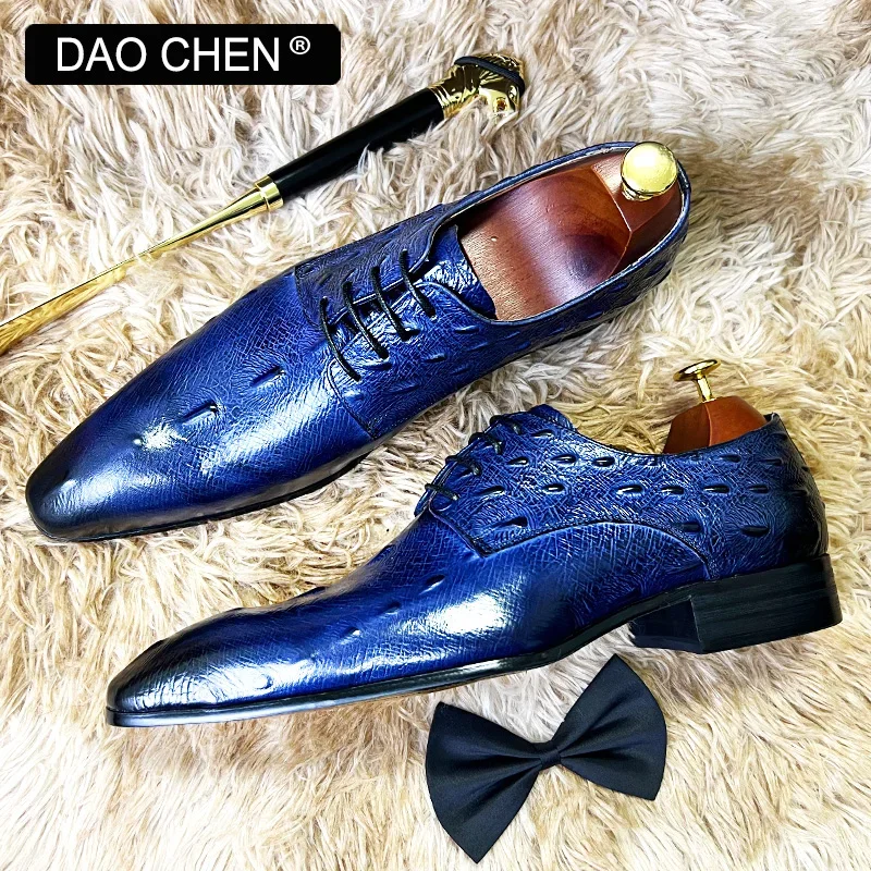 ITALIAN MEN LEATHER SHOES BLUE BLACK CROCODILE SHOES LACE UP LUXURY MEN DRESS SHOES OFFICE WEDDING OXFORDS SHOES FOR MEN