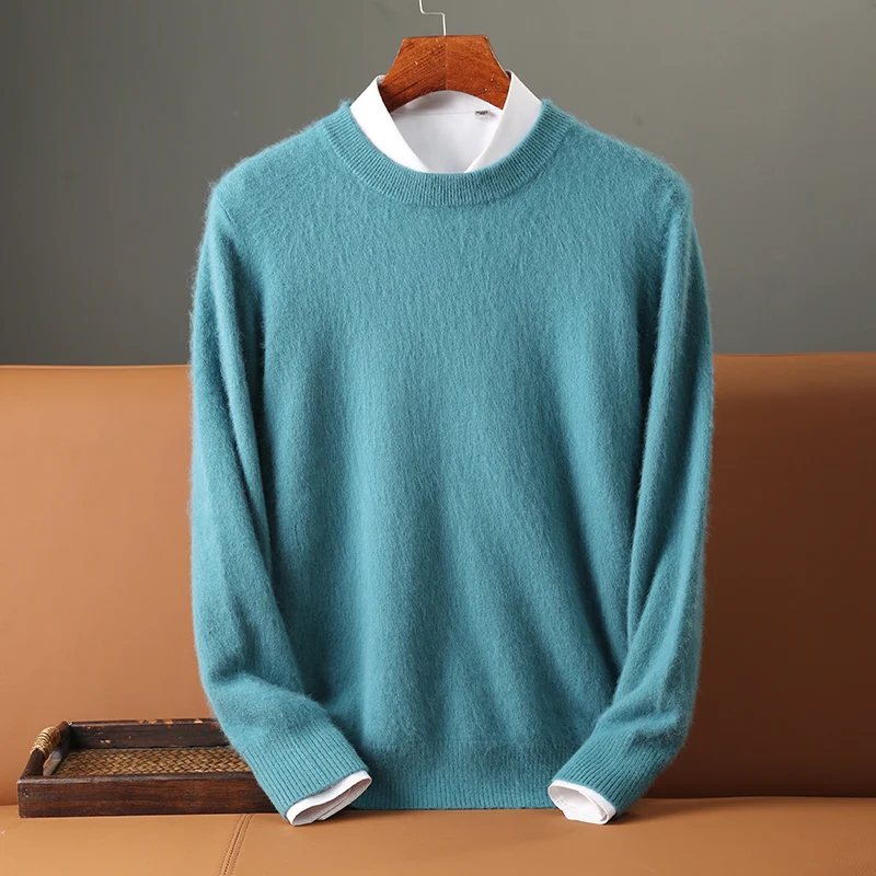 

New Autumn Winter Cashmere Sweater Men100% Mink Cashmere Sweater V-Neck Knit Pullover Tops Warm Long Sleeved Large size Menswear