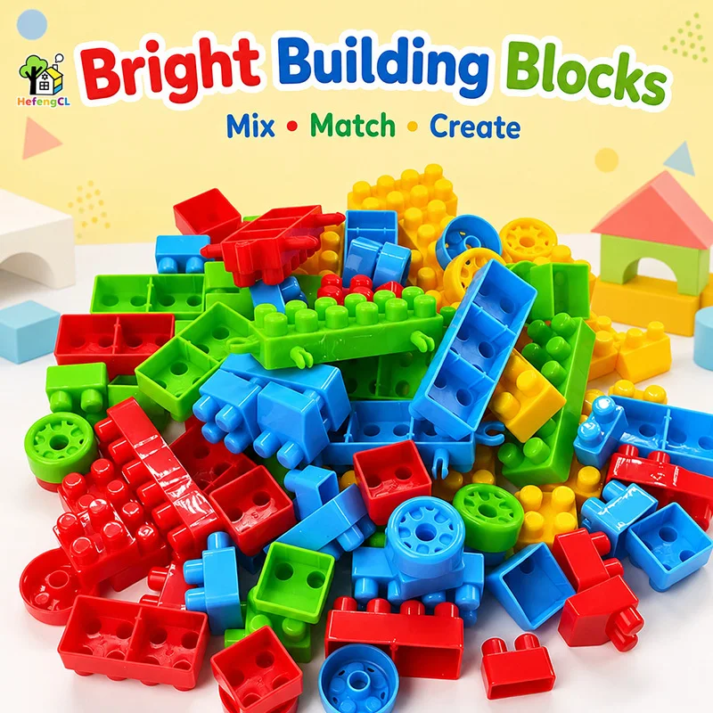 Popular Building Blocks Toy,Colorful Interlocking Bricks,DIY Construction Educational Toy for Kids,Stackable Creative Bricks Set,Holiday Birthday Party Gift