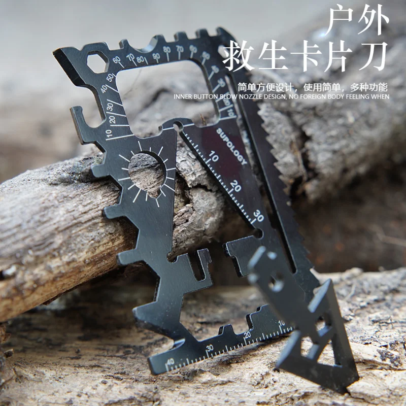 Outdoor Portable 18-in-1 Card Multi-purpose Multi-tool Wildlife Survival Camping Life-saving Equipment Card